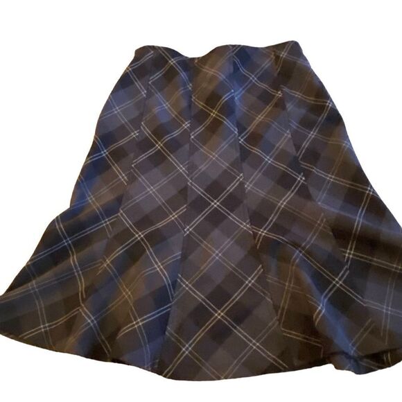 EUC Dalia Collection Grey Plaid Peplum Skir - Picture 6 of 12